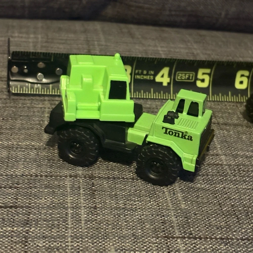 Vintage Tonka Green and Yellow Construction Set Manufacture Diecast Trucks Lot 2